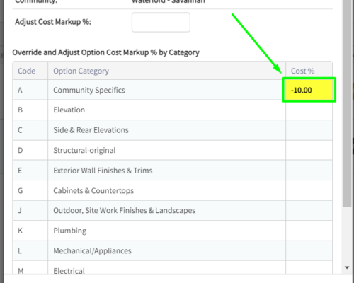 Adjust-Cost-Percentage